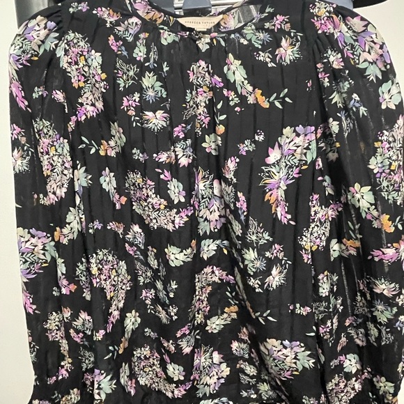 Rebecca Taylor Jewel Paisley Floral Silk Blouse Button Closure Sleeve Sz 4 - Picture 3 of 3